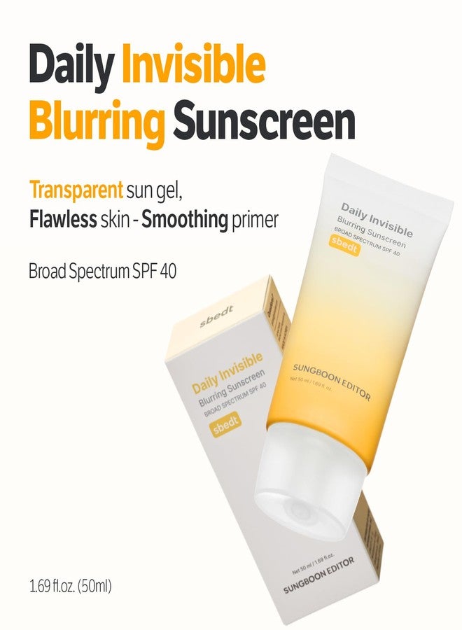 SUNGBOON EDITOR Daily Invisible Blurring Sunscreen with Broad Spectrum SPF 40 Invisible Sunscreen for Face, Makeup Primer spf, 50ml, 1.69 fl.oz, Oil Free, Weightless - Image 2